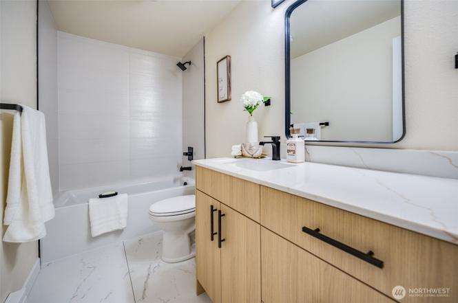 Bathroom vanity remodel finished photo