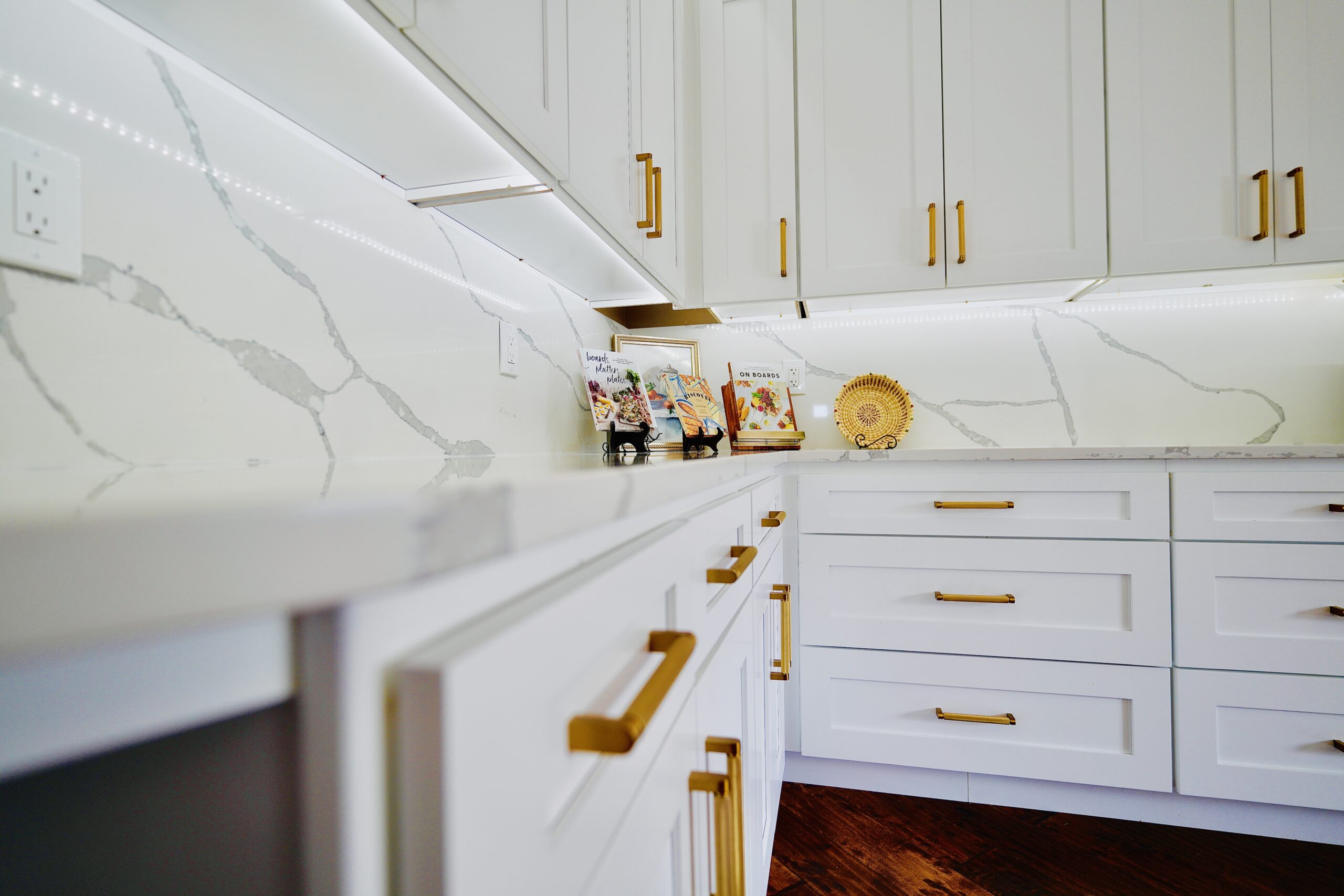 Kitchen remodel photo showing cabinets and countertops