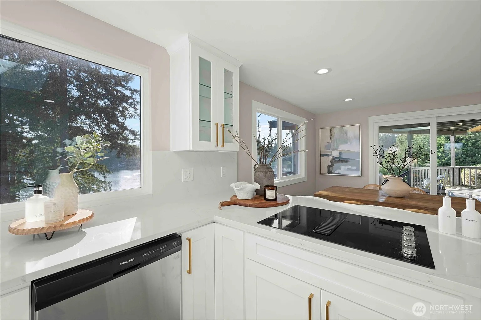 Kitchen remodel project photo with cabinetry and finishes